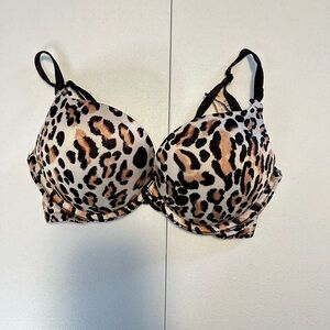 New Victoria's Secret 32C Bombshell Bra Miraculous Plunge Beige Leopard NWT